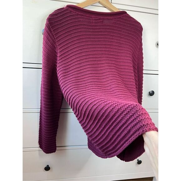 Coldwater Creek 100% cotton knit sweater‎ red-burgundy size XS Christmas winter - Picture 12 of 17